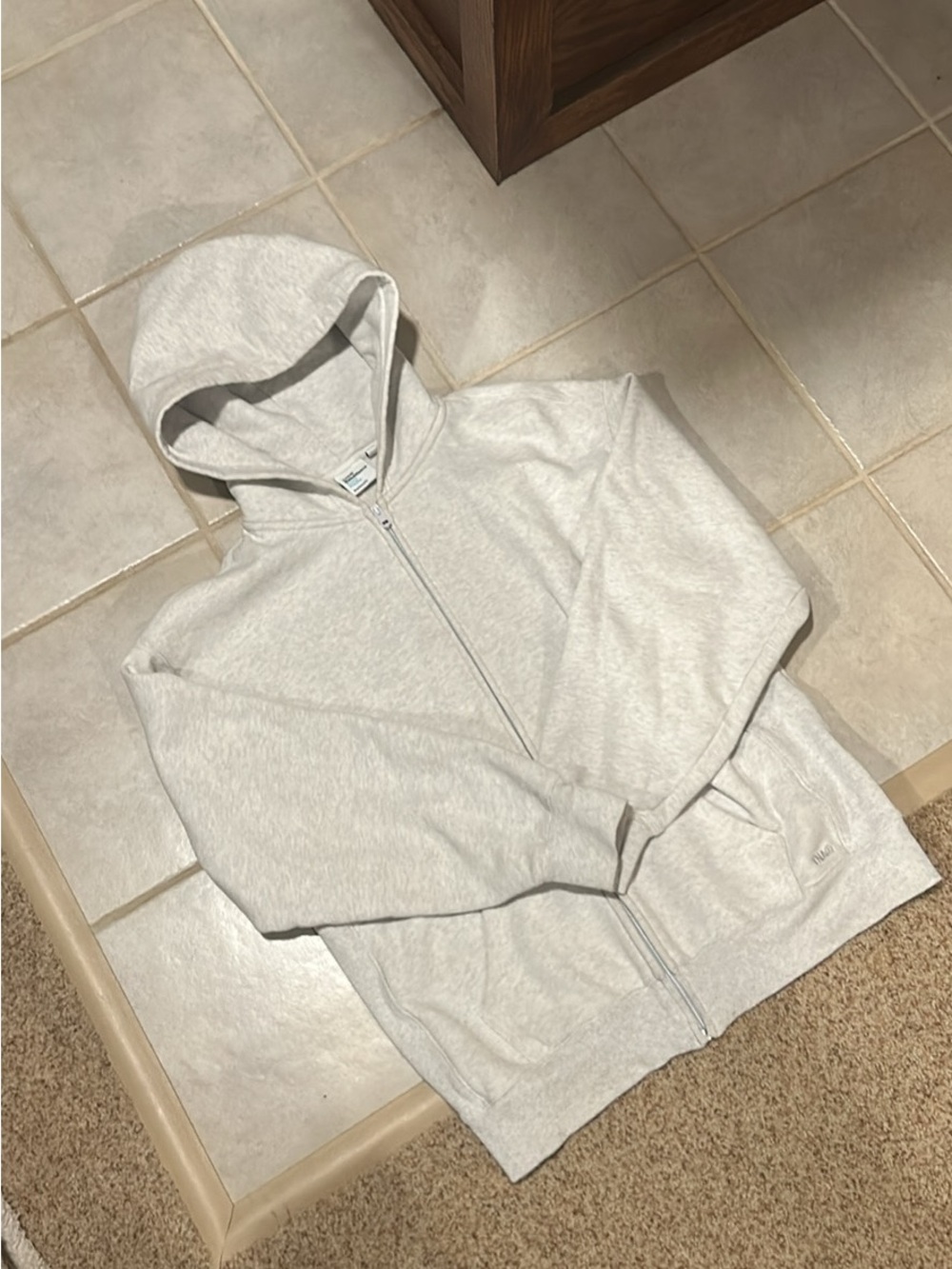 TNA Gray Zip-Up Hoodie Sweatshirt